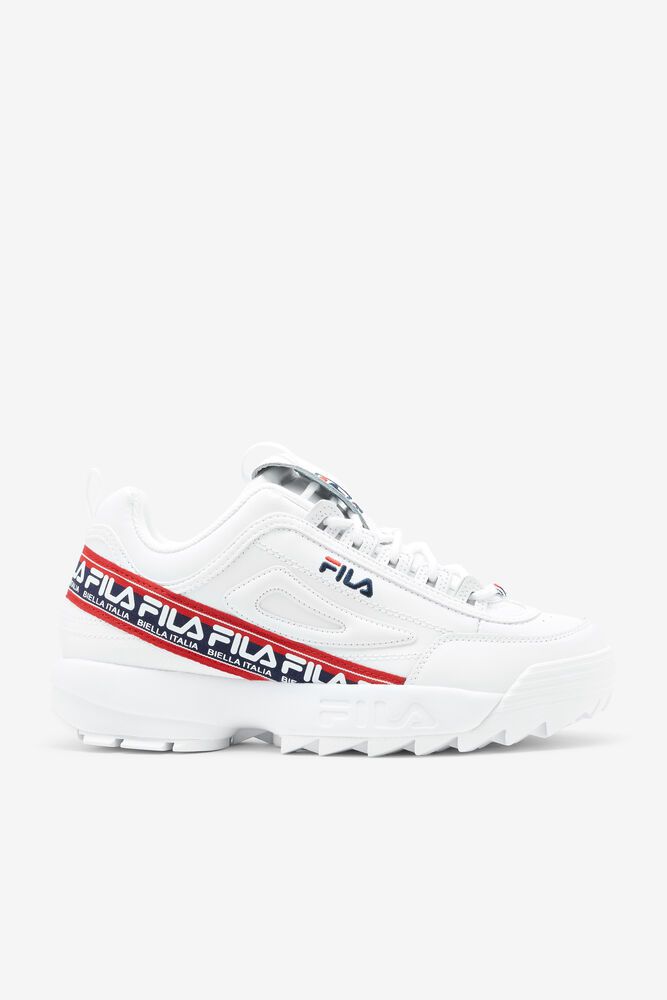 Fila Sneakers Disruptor 2 Premium Logo Tape Mens White - India PTL-257493